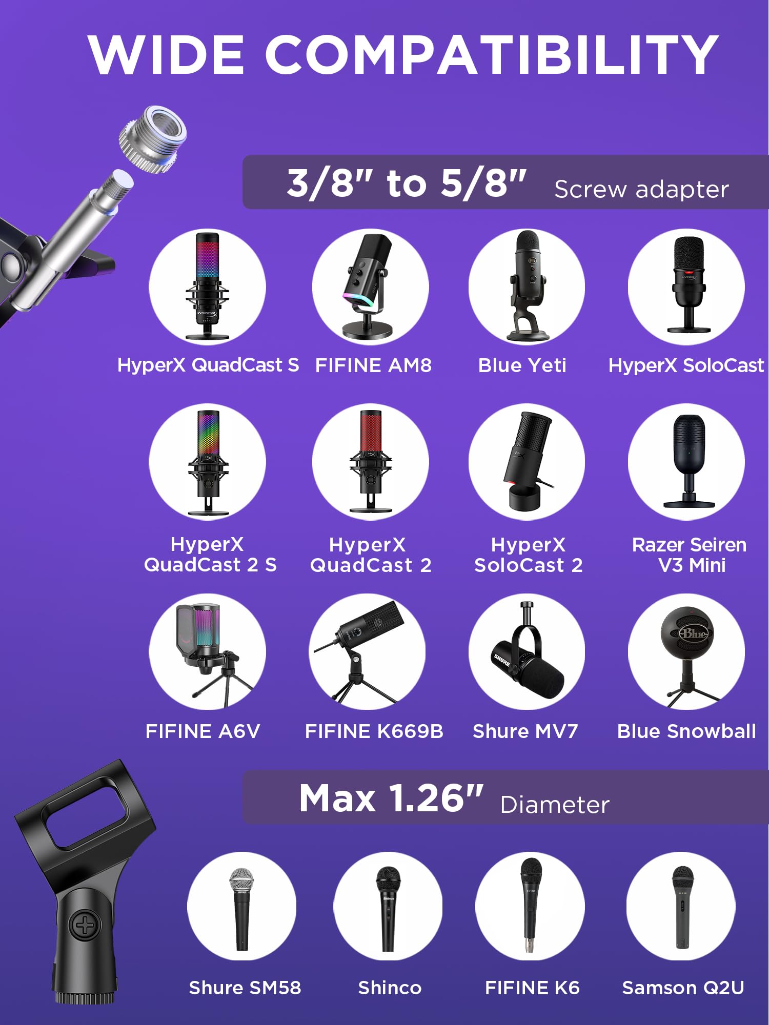 Amazon | InnoGear マイクスタンドマイクブームアーム Blue Yeti